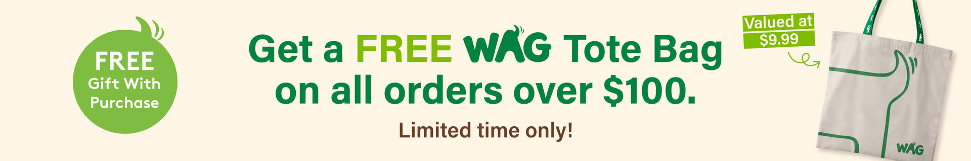 Get a free tote bag on all orders over $100