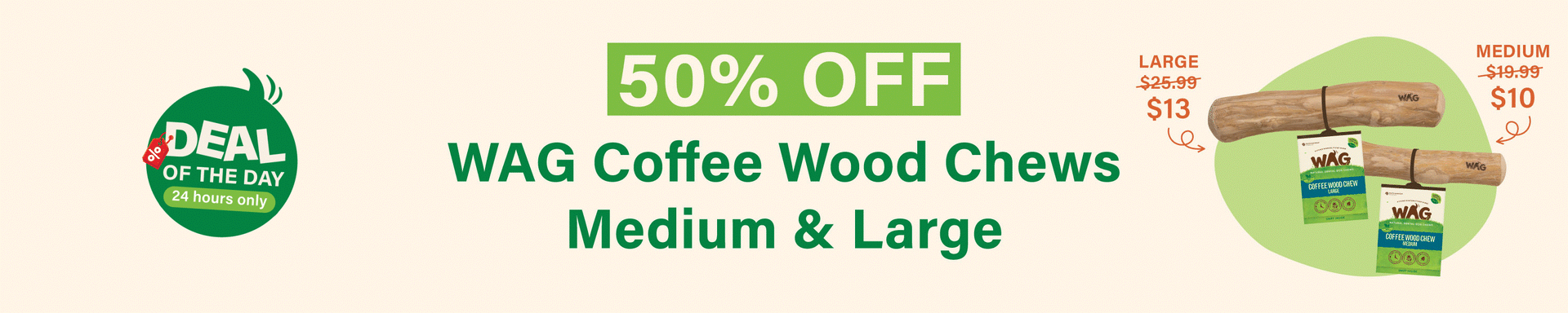 50% OFF Coffee Wood Chews