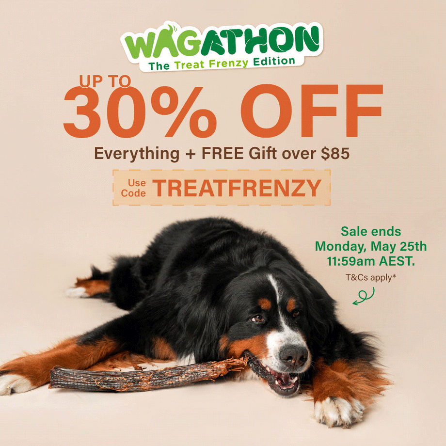 Up to 30% OFF All WAG Dog Treats and Chews + Free gift over $85