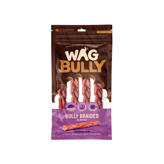 Braided Bully Sticks Dog Treats WAG