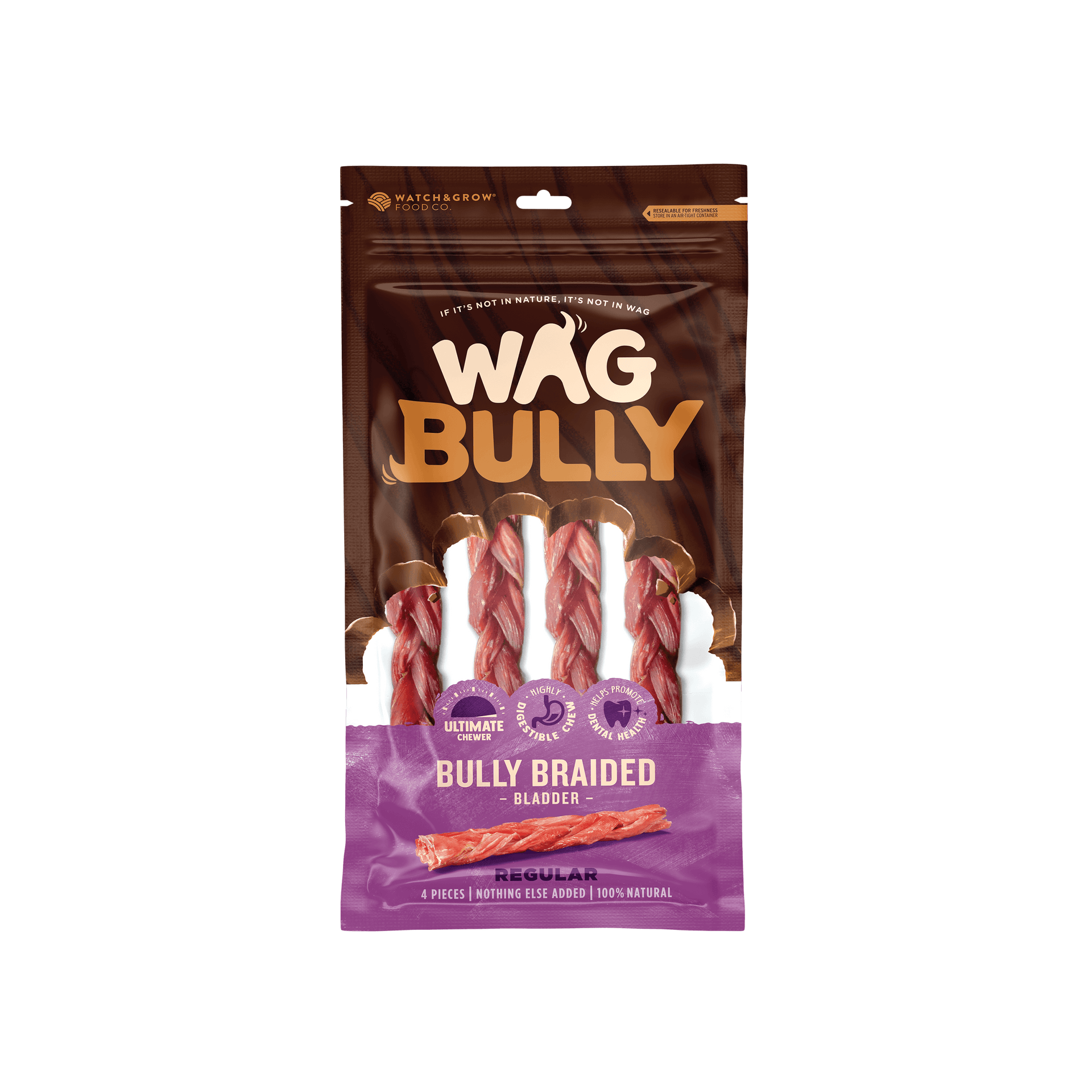 Braided Bully Sticks Dog Treats WAG