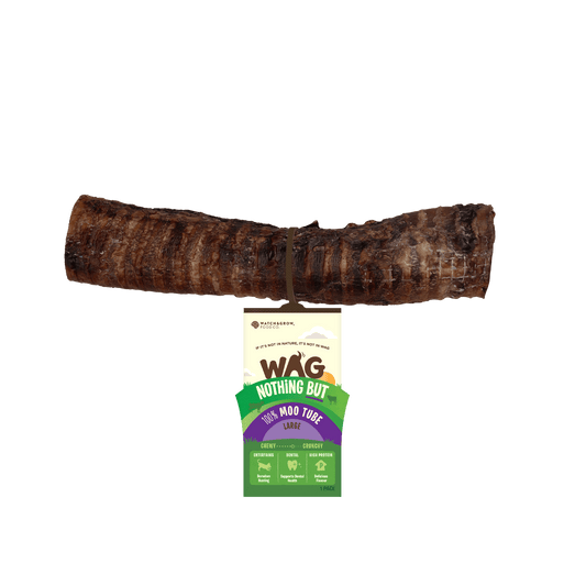 WAG Moo Tubes natural dog treats.