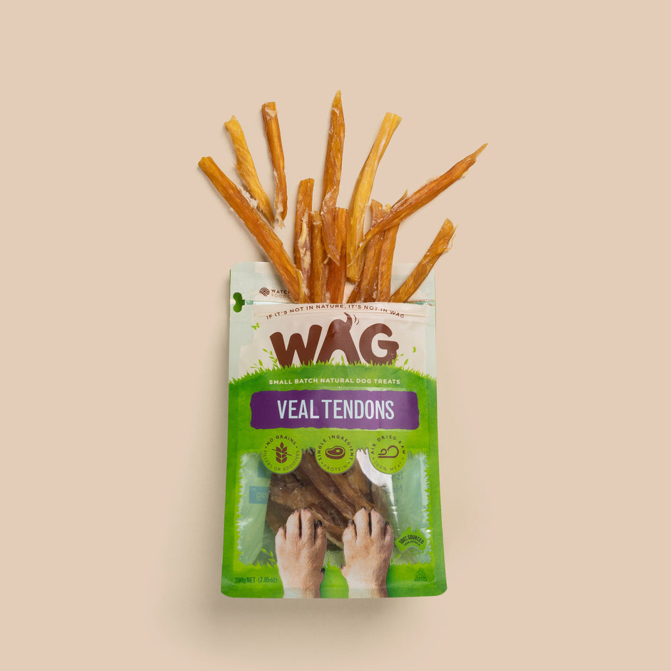 WAG Veal Tendons  for dogs out of the bag.