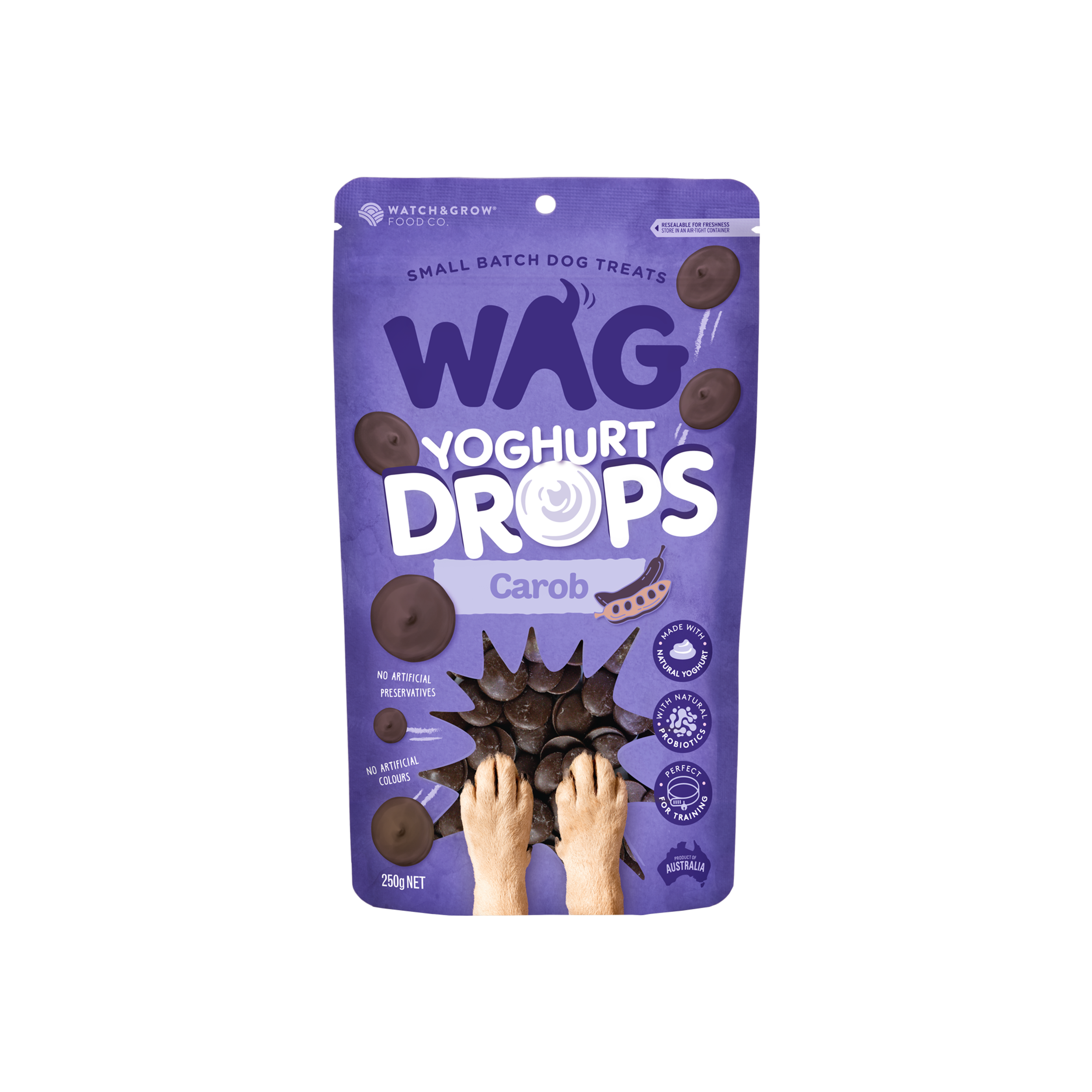 Carob Yoghurt Drops Treat for Dogs WAG - Main Image